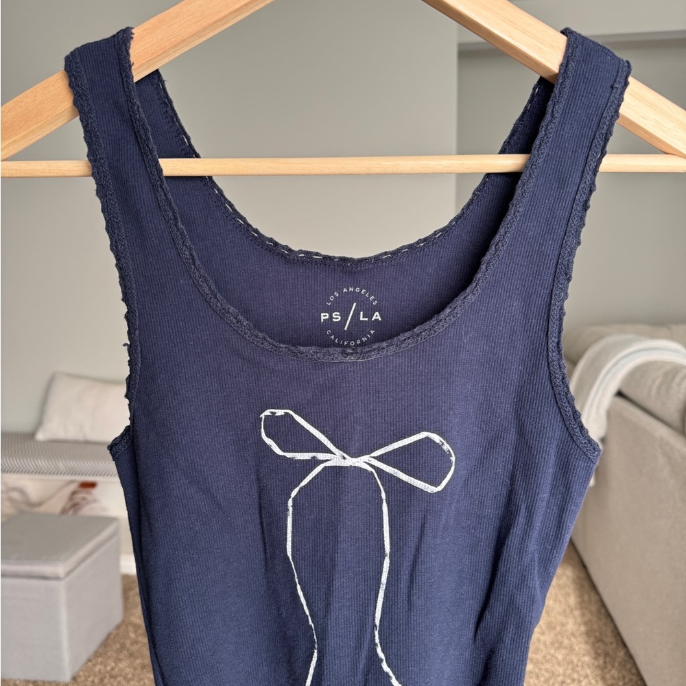 Pacsun Navy Tank Top with Bow Design